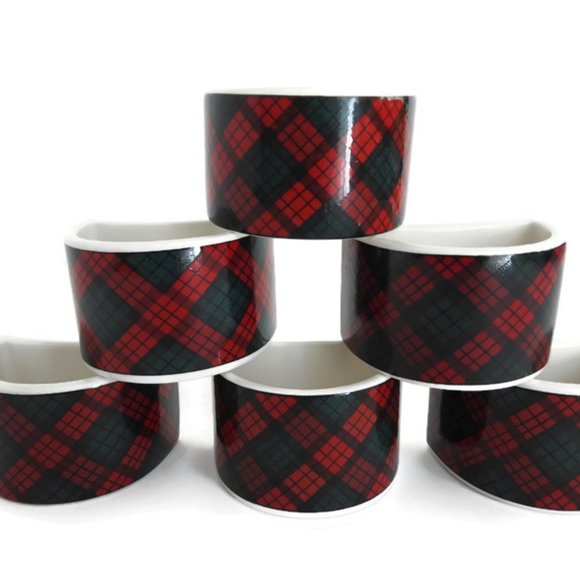 Sasaki Tartan Caramic Napkin by Charles Roberts Japan - Picture 7 of 7